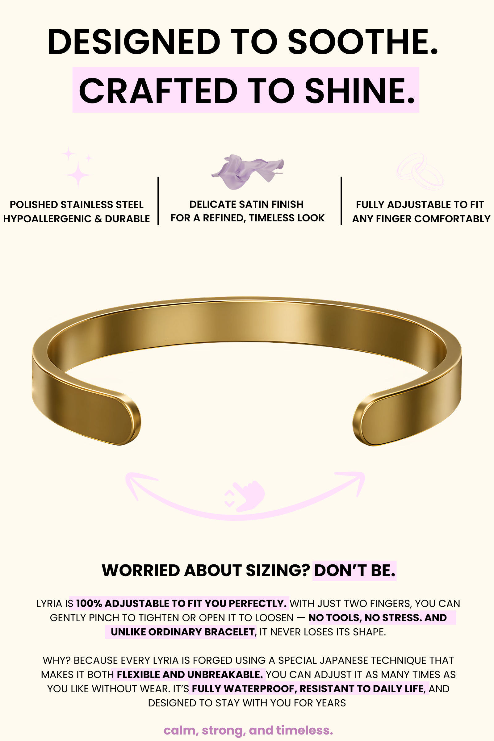 LYRIA BRACELET | YELLOW GOLD CALM