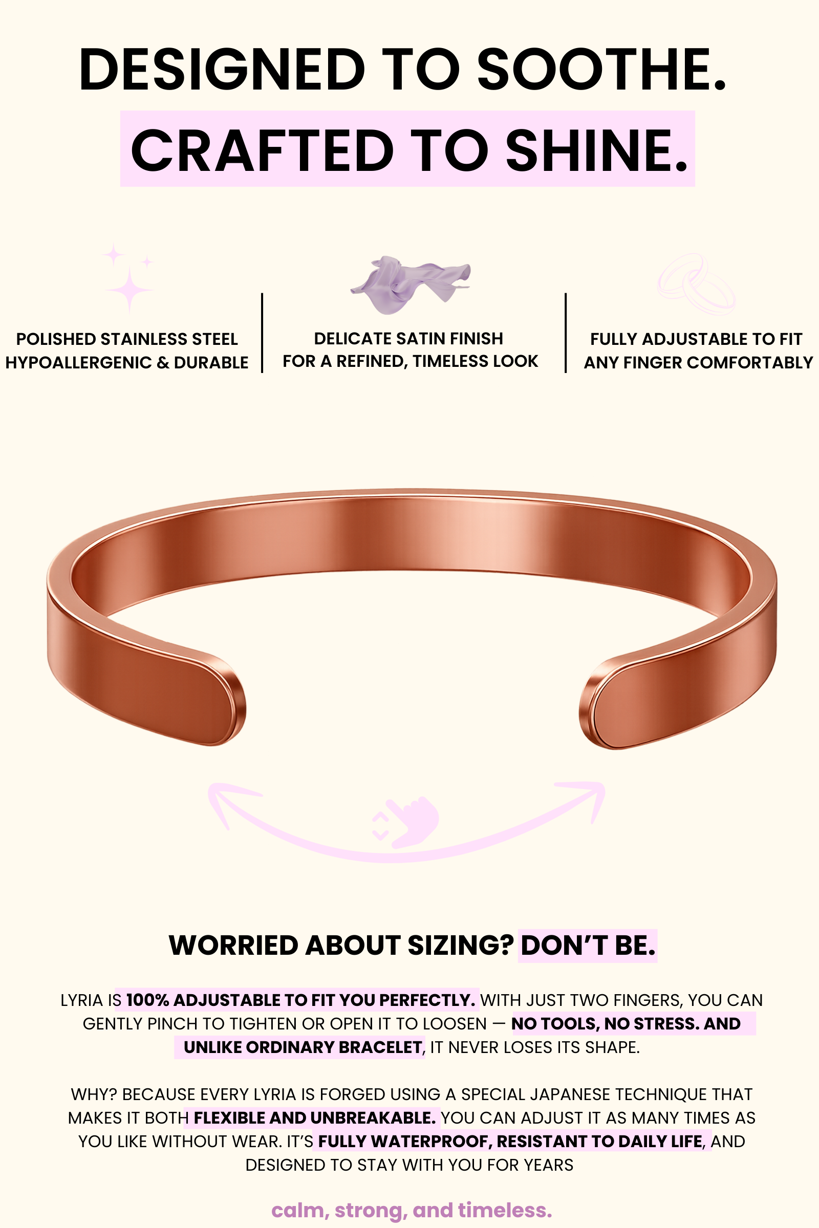 LYRIA BRACELET | ROSE GOLD CALM